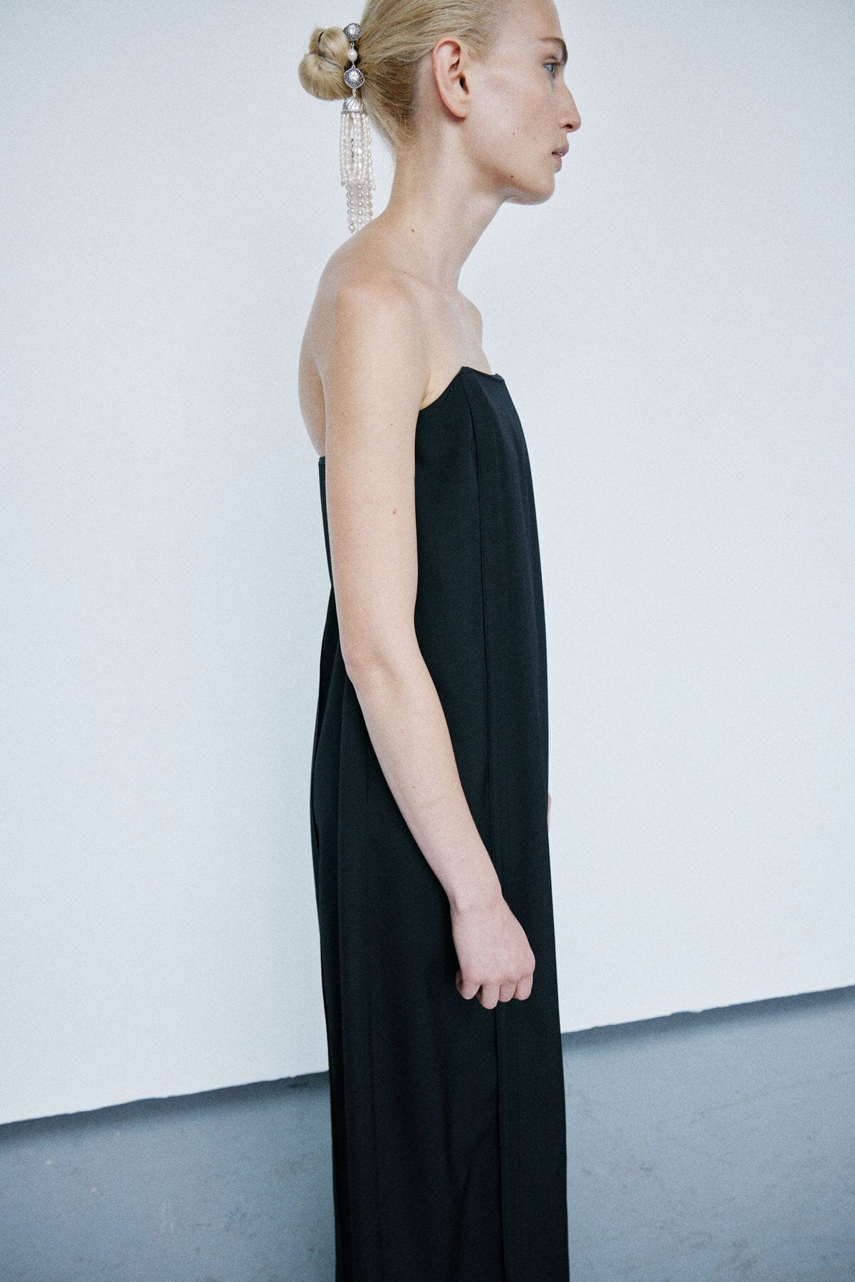 Nackiyé Stripped Strapless Gown