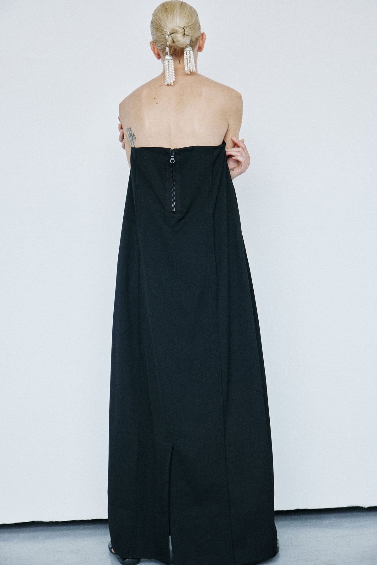 Nackiyé Stripped Strapless Gown