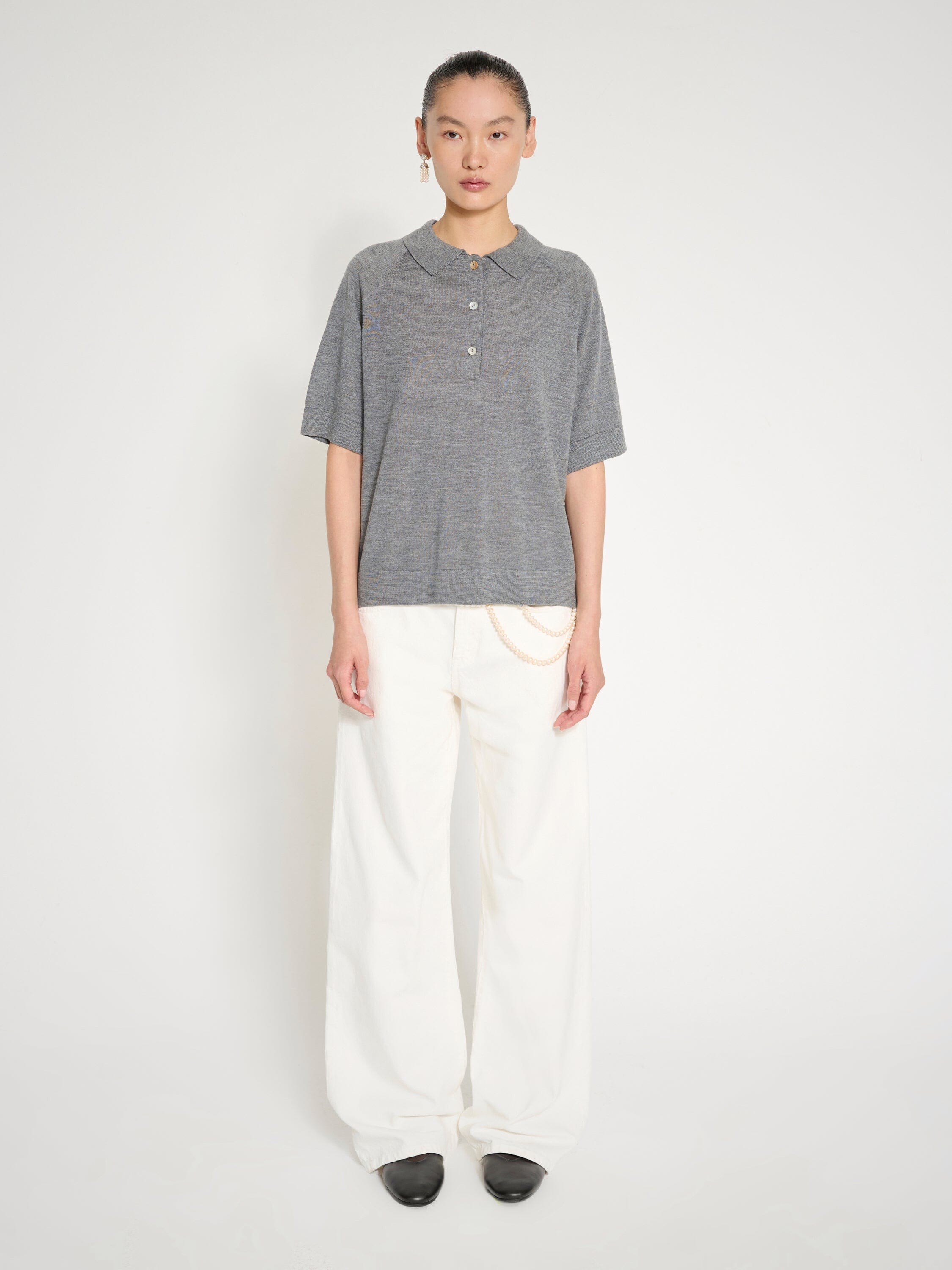 Nackiyé Knit Polo Knit Top