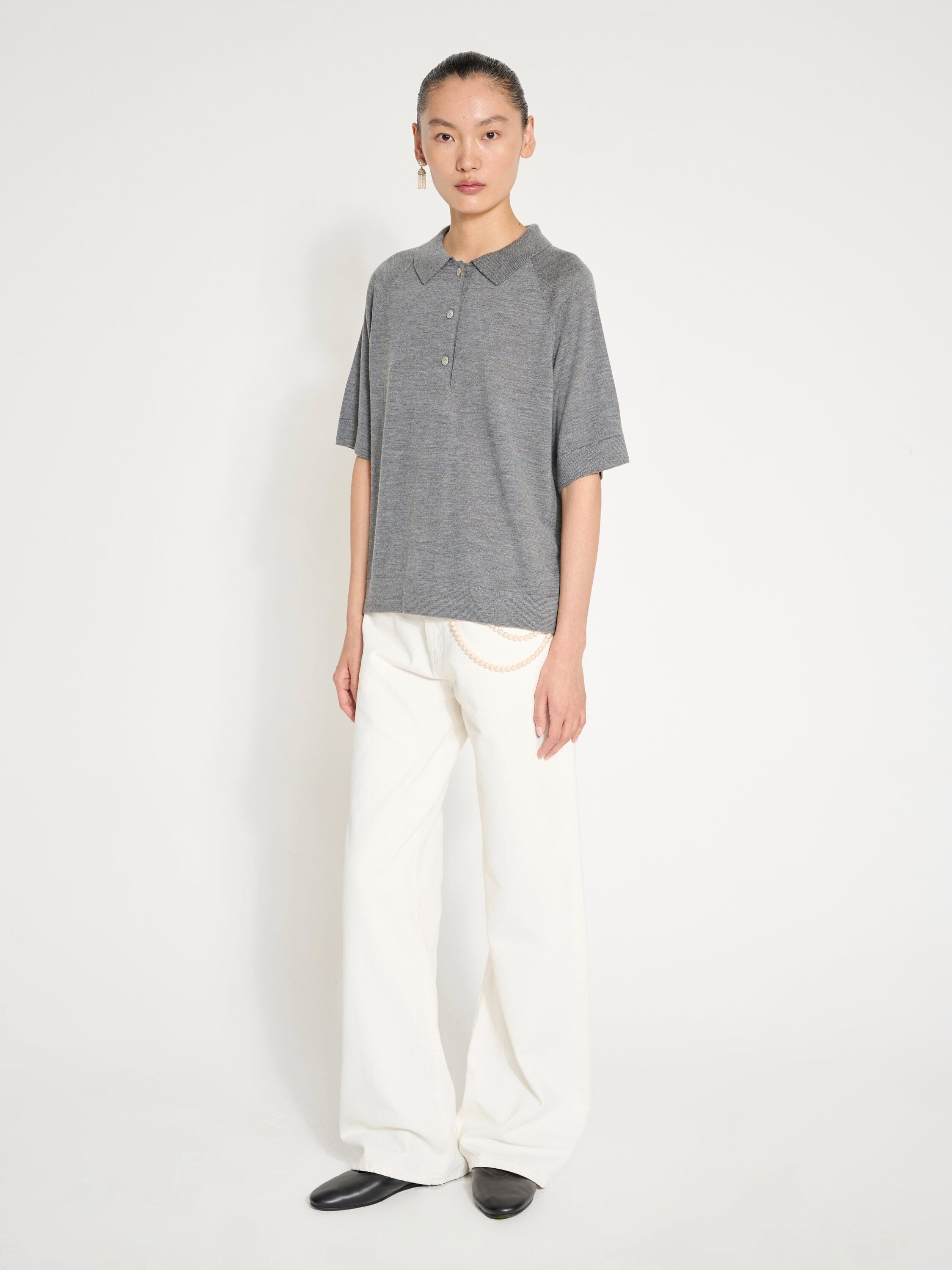 Nackiyé Knit Polo Knit Top