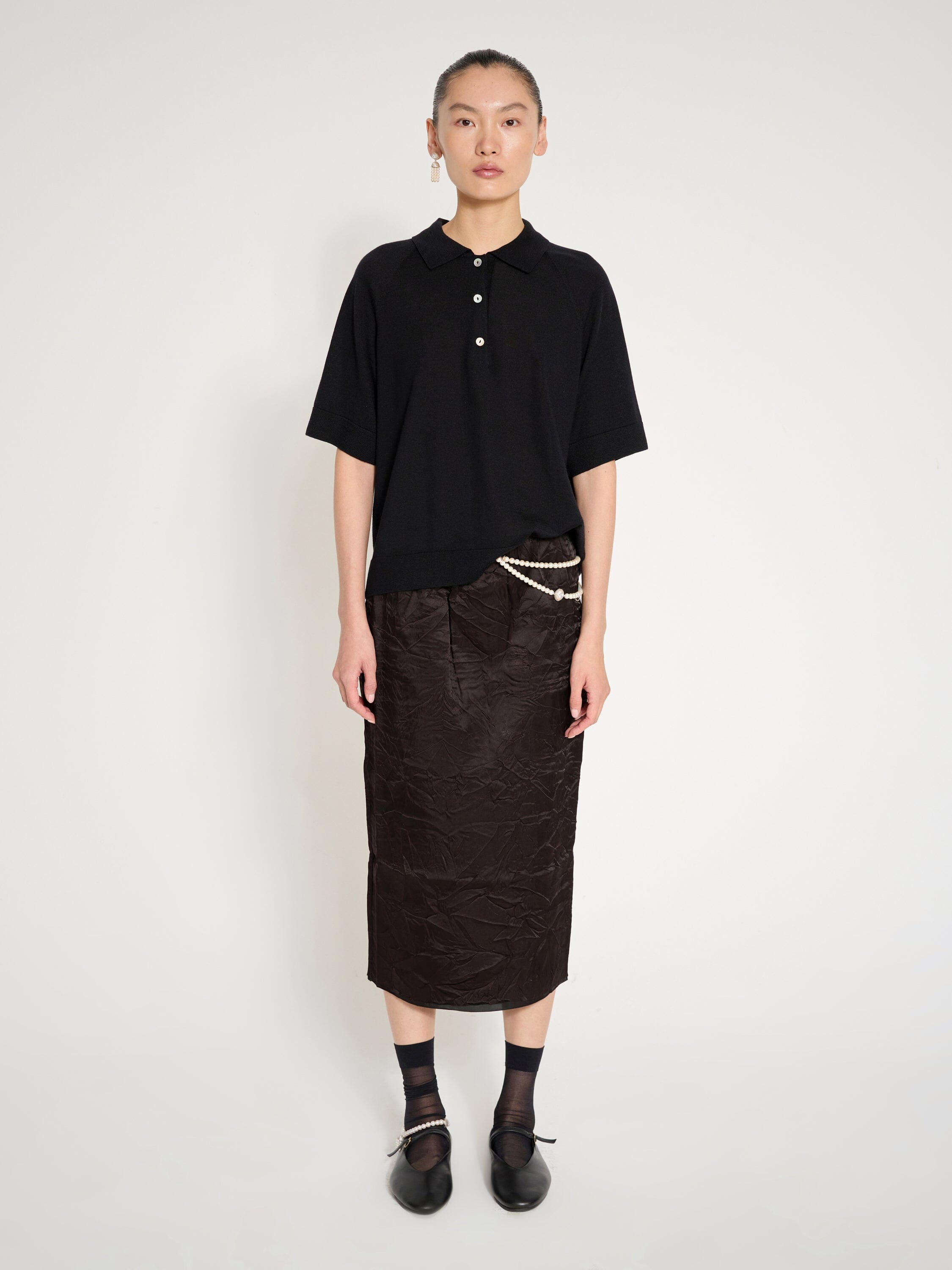 Nackiyé Knit Polo Knit Top