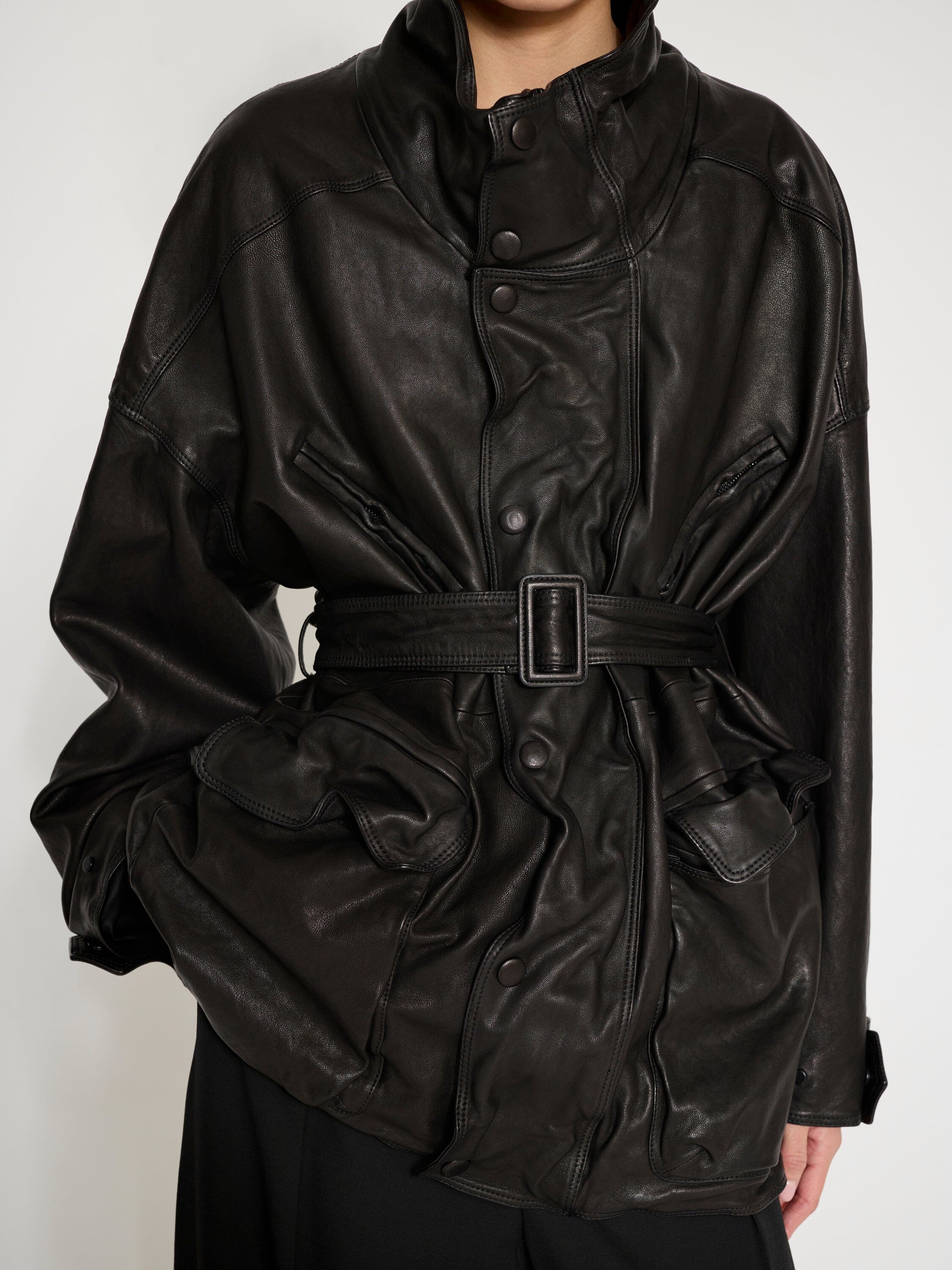 Nackiyé Jacket Oversize Leather Coat