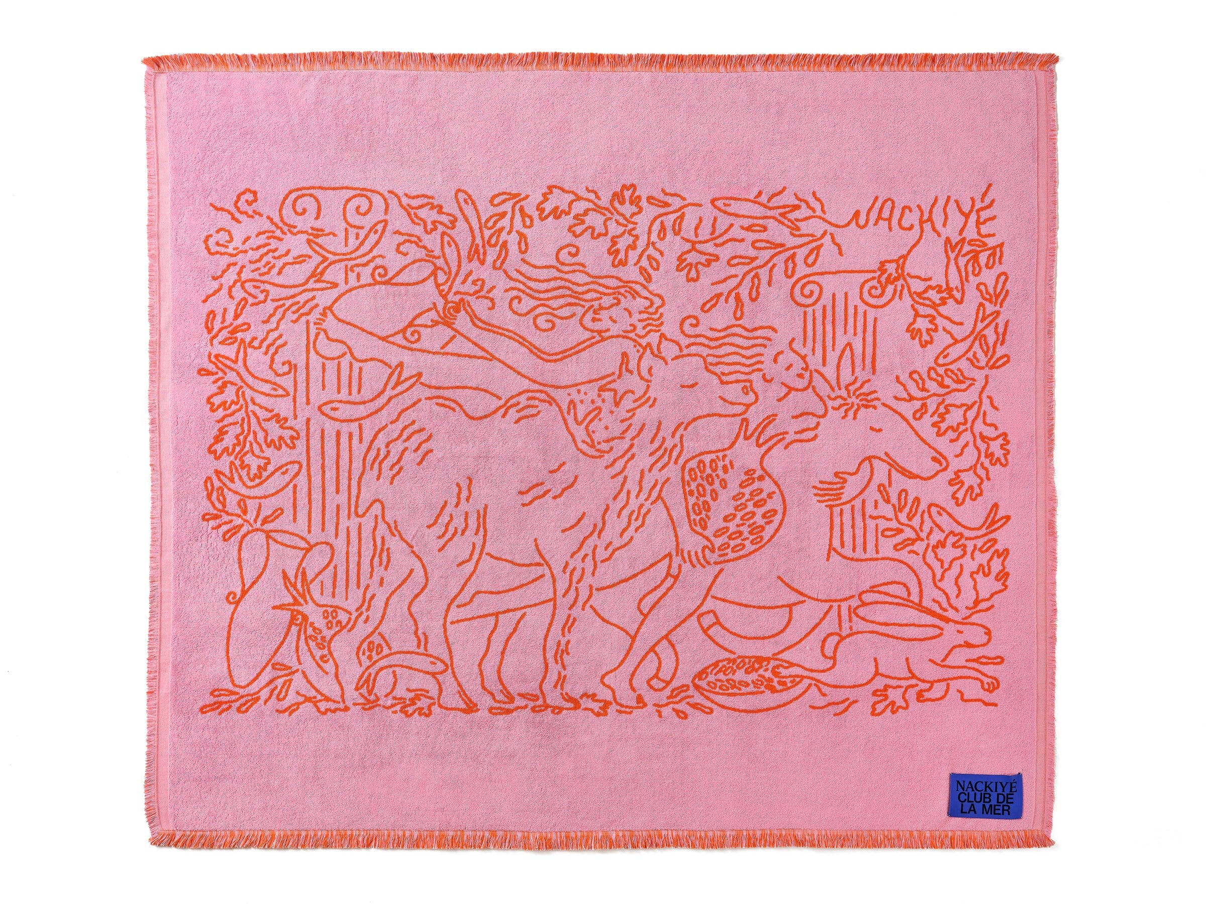 Nackiyé Towels Fête (Large) Yacht Towel in Candy/Orange