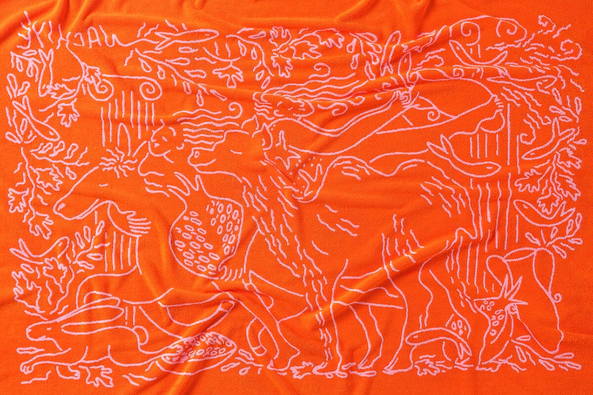 Nackiyé Towels Fete Yacht Towel in Candy/Orange