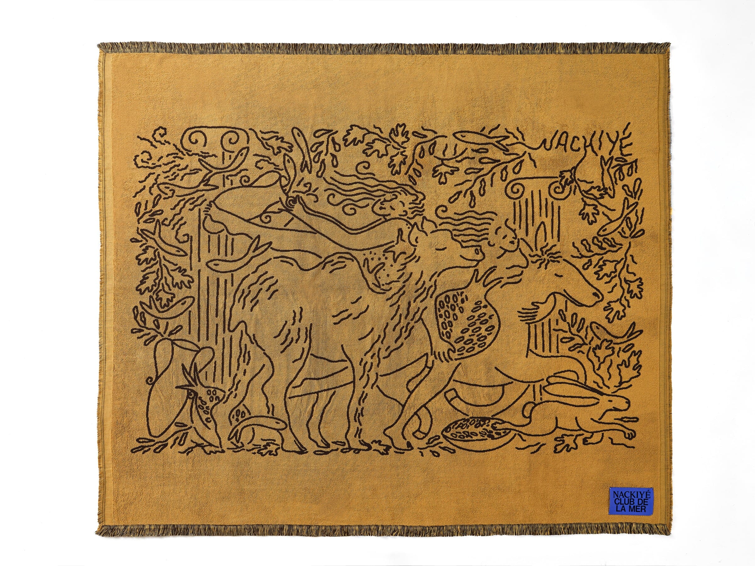 Nackiyé Towels Fête (Large) Yacht Towel in Caramel/Coffee