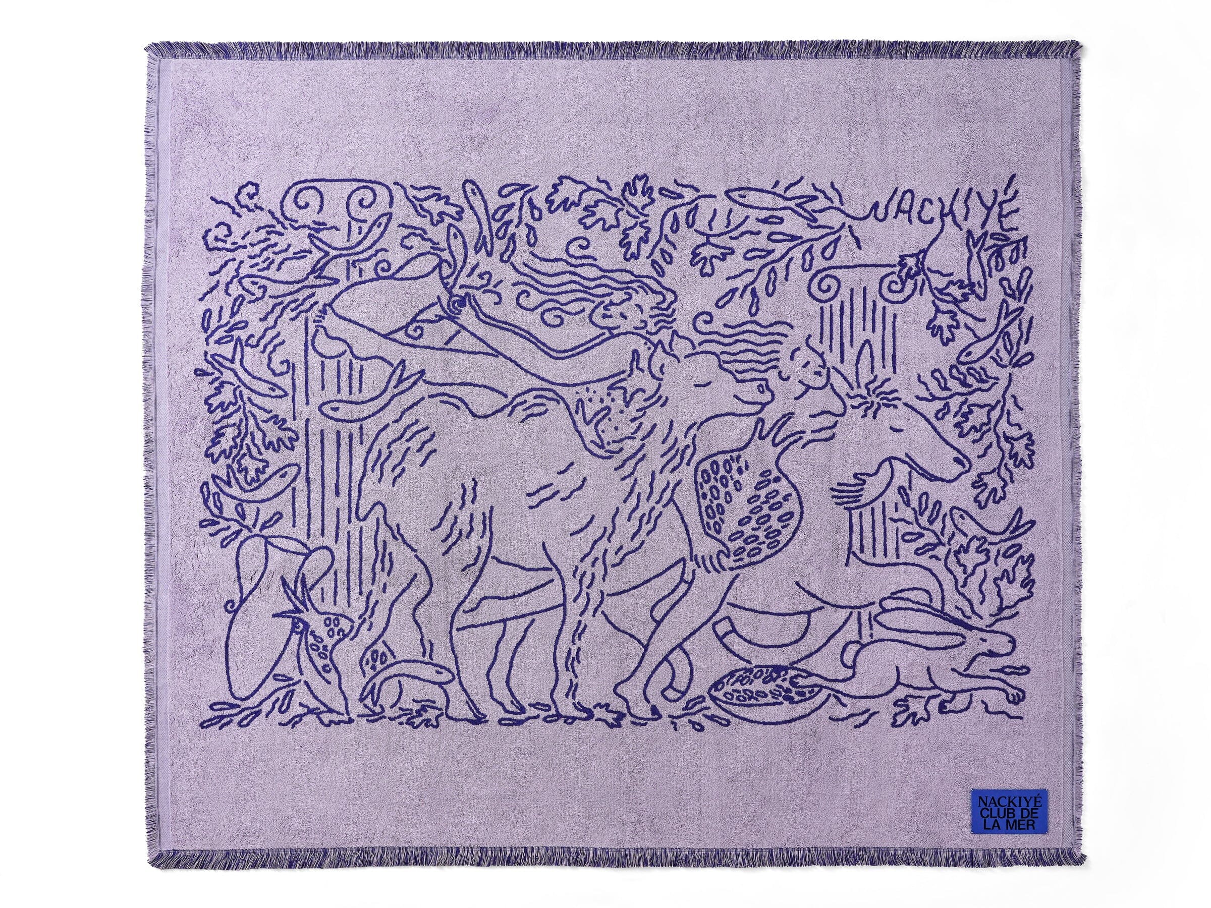 Nackiyé Towels Fête (Large) Yacht Towel in Lavender/Sea