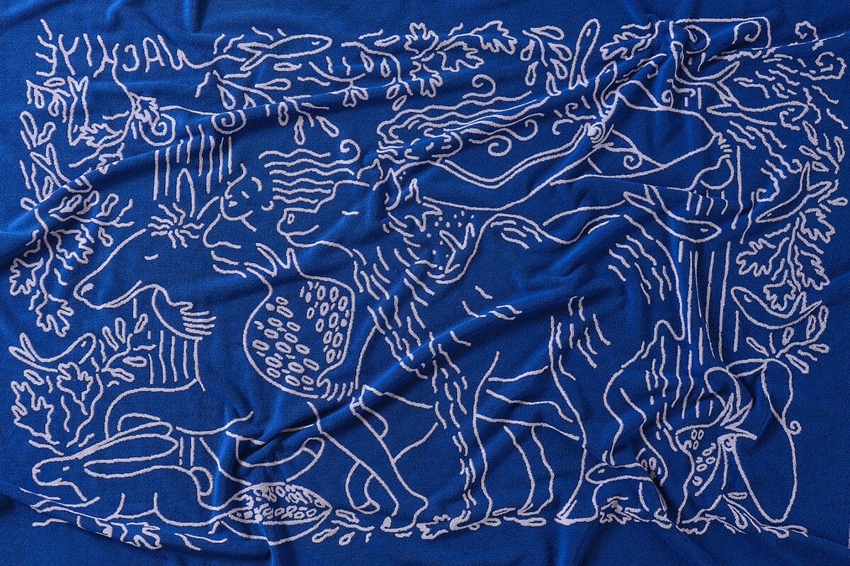 Nackiyé Towels Fete Yacht Towel in Lavender/Sea