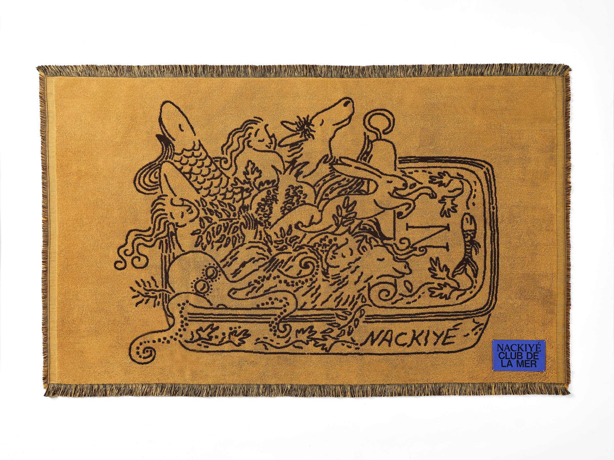 Nackiyé Towels A Tight Ship (Standard) Beach Towel in Caramel/Coffee