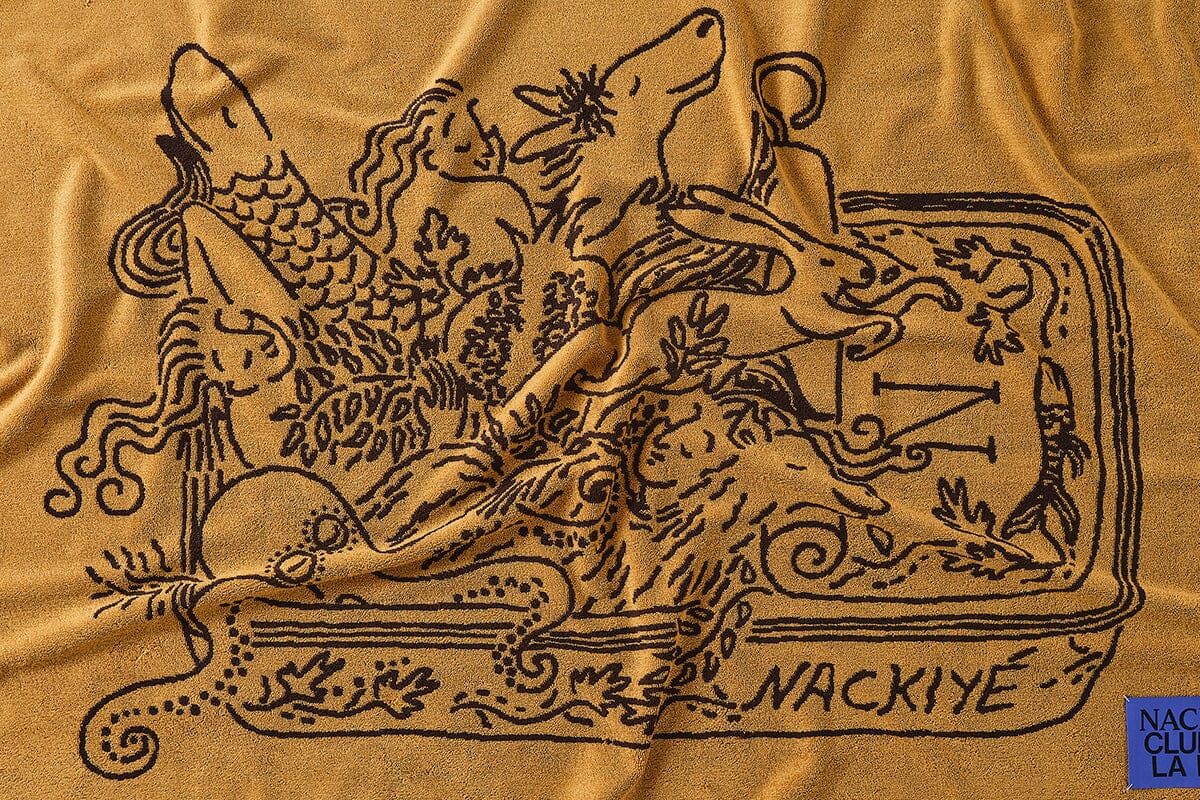 Nackiyé Towels A Tight Ship Beach Towel in Caramel/Coffee