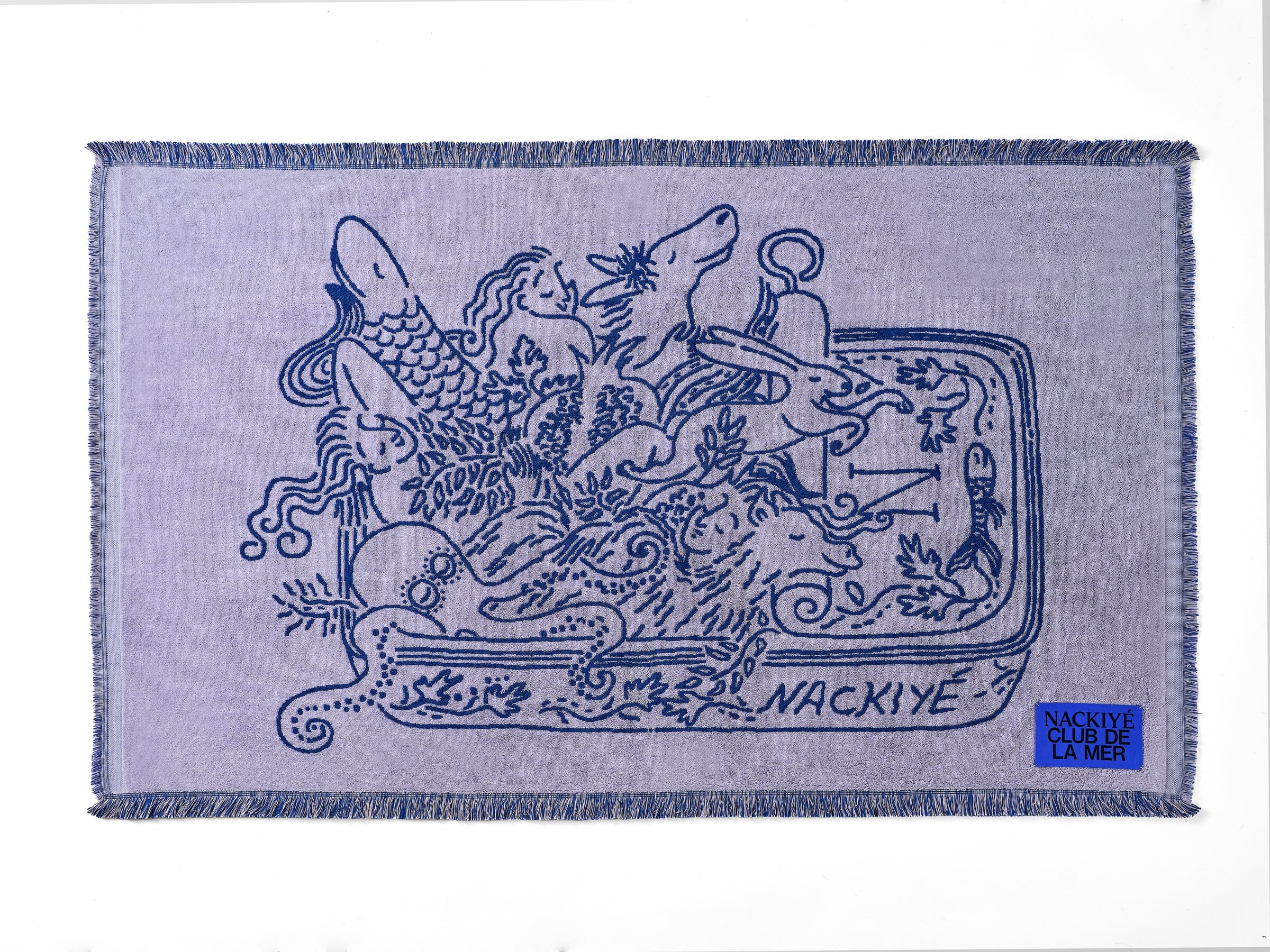 Nackiyé Towels A Tight Ship (Standard) Beach Towel in Lavender/Sea