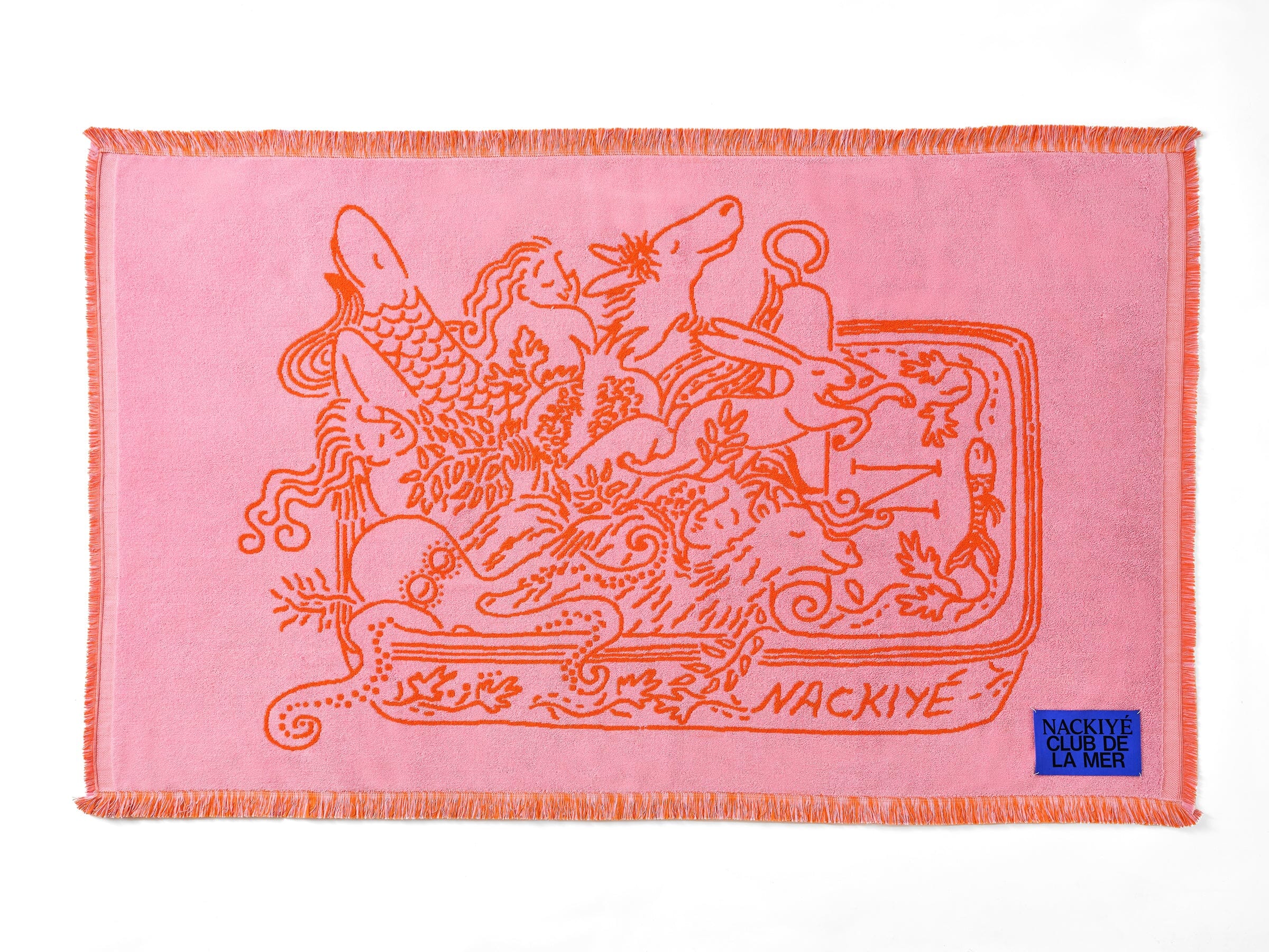 Nackiyé Towels A Tight Ship (Standard) Beach Towel in Candy/Orange