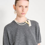Nackiyé Crewneck Pearl Cashmere Short Sleeved Crewneck