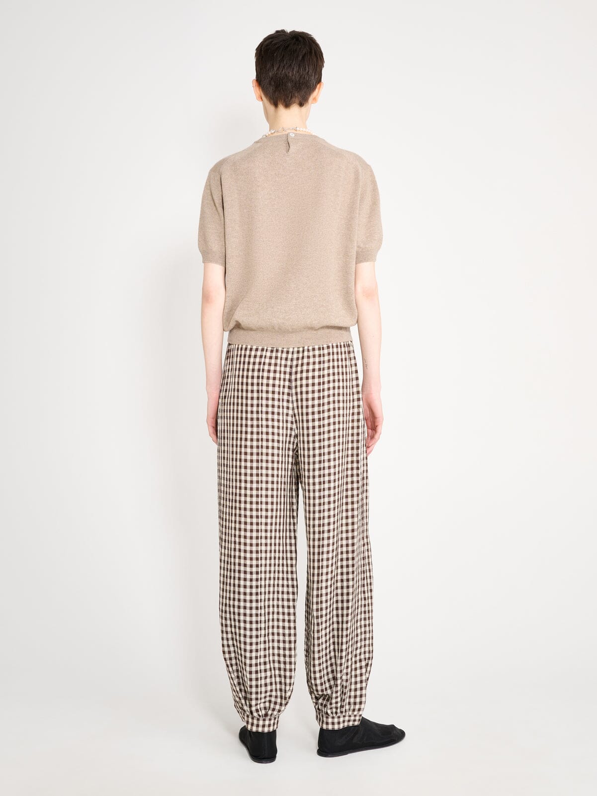 Nackiyé Knitwear Pearl Cashmere Short Sleeved Crewneck