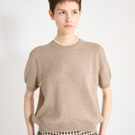 Nackiyé Knitwear Pearl Cashmere Short Sleeved Crewneck