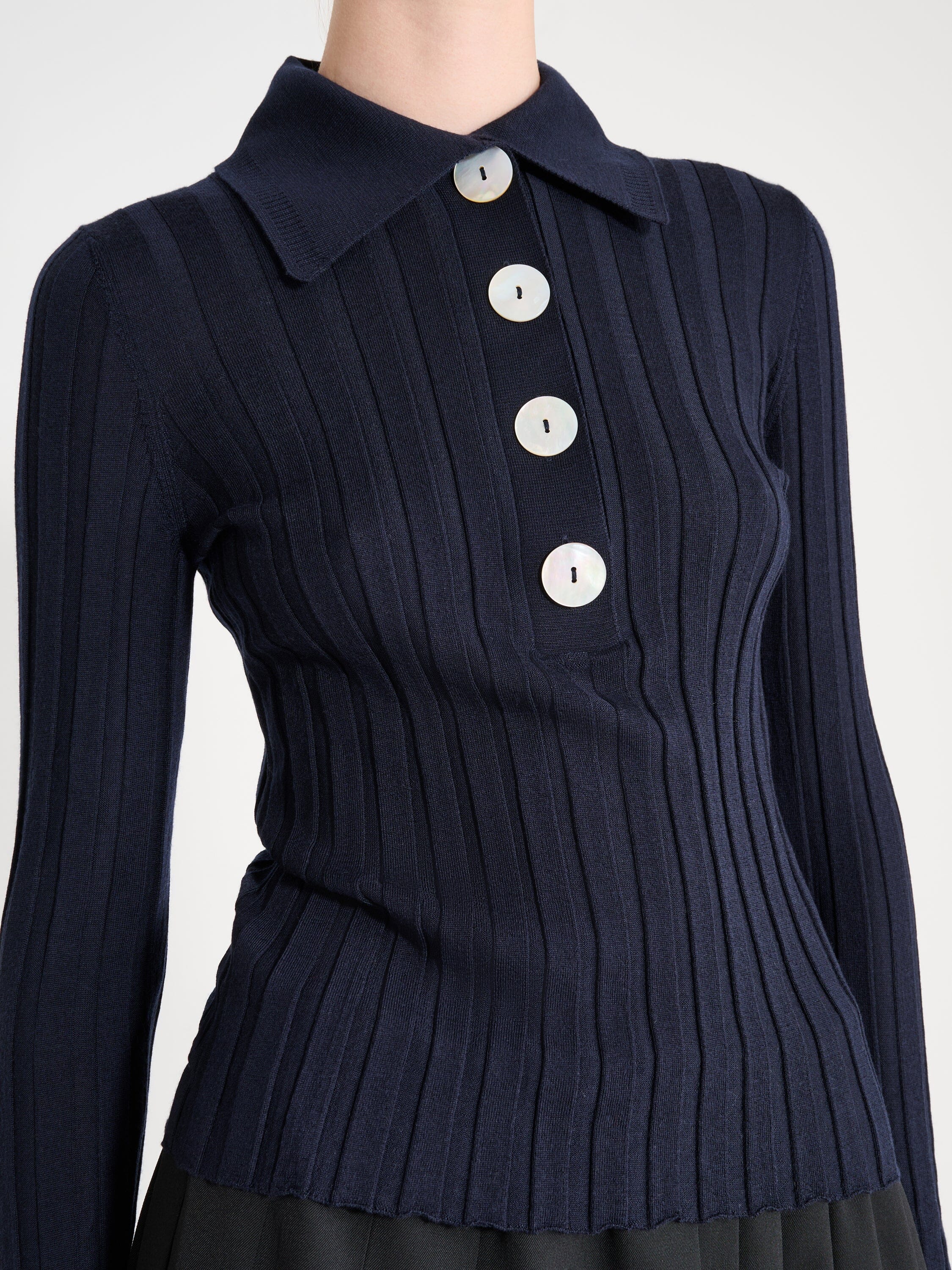 Nackiyé Polo Sugarman Long Sleeved Knit Polo