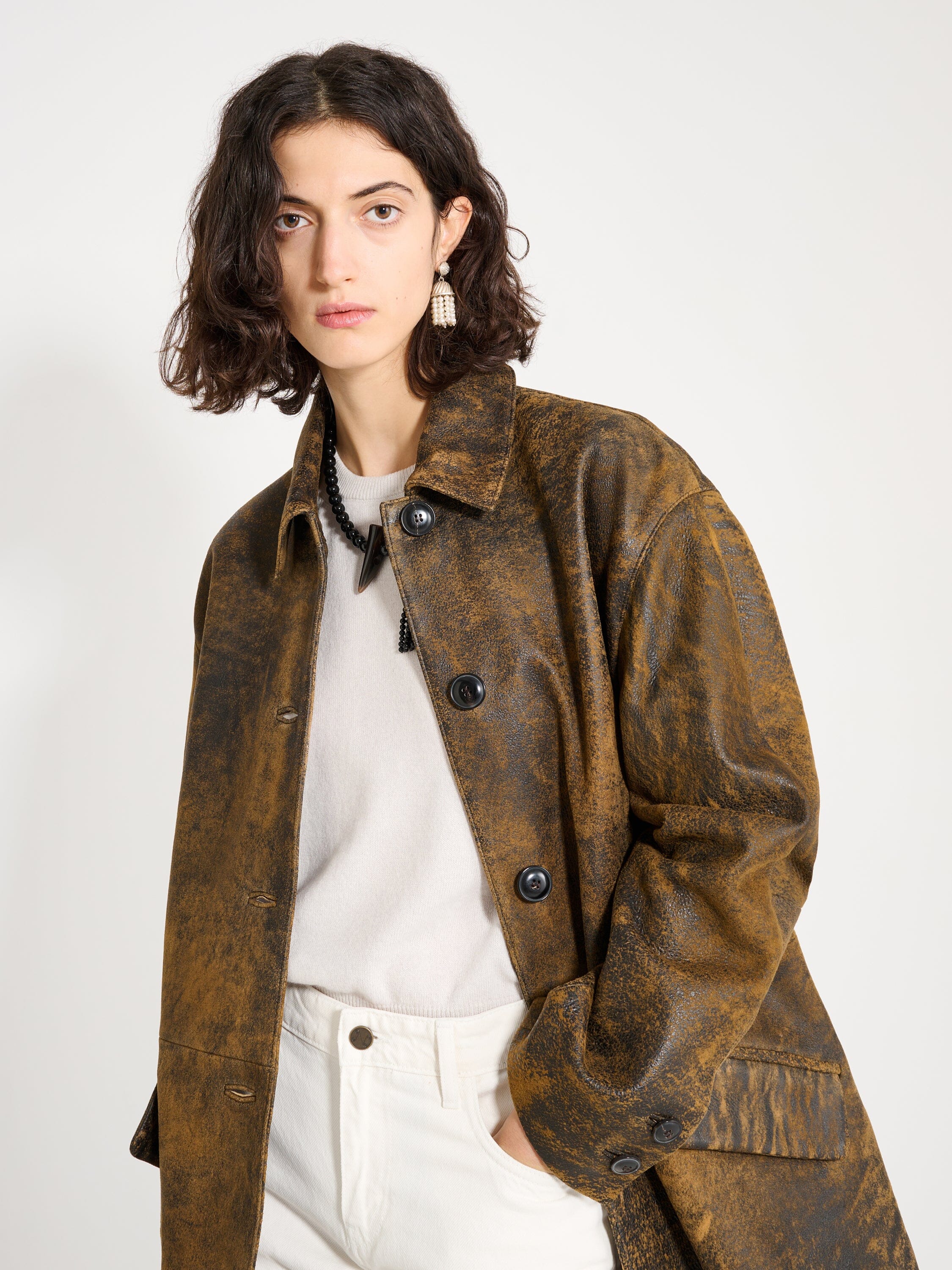 Nackiyé Coat Yoko Leather Jacket